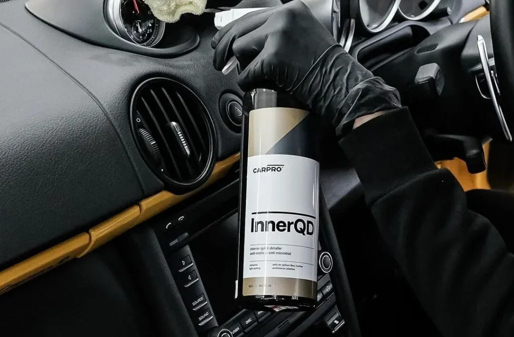 Paint being machine polished to a gloss finish